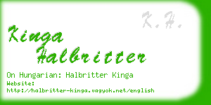 kinga halbritter business card